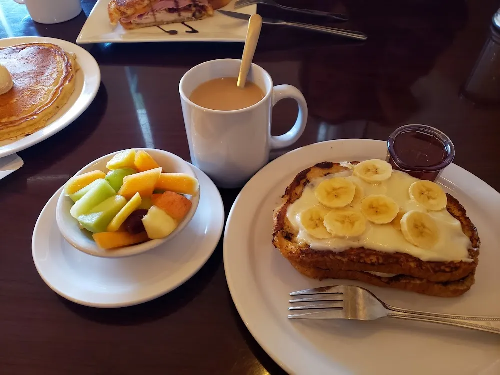 Fruit and Coffee with Pancakes